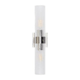 Barclay 2 Light Wall Sconce 20", Polished Nickel