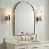 Barclay Wall Sconce 13", Polished Nickel for Modern home with White Tile