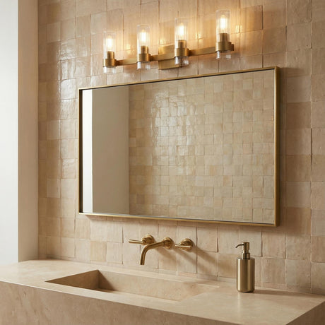 Barclay 4 Light Vanity, Modern Brass