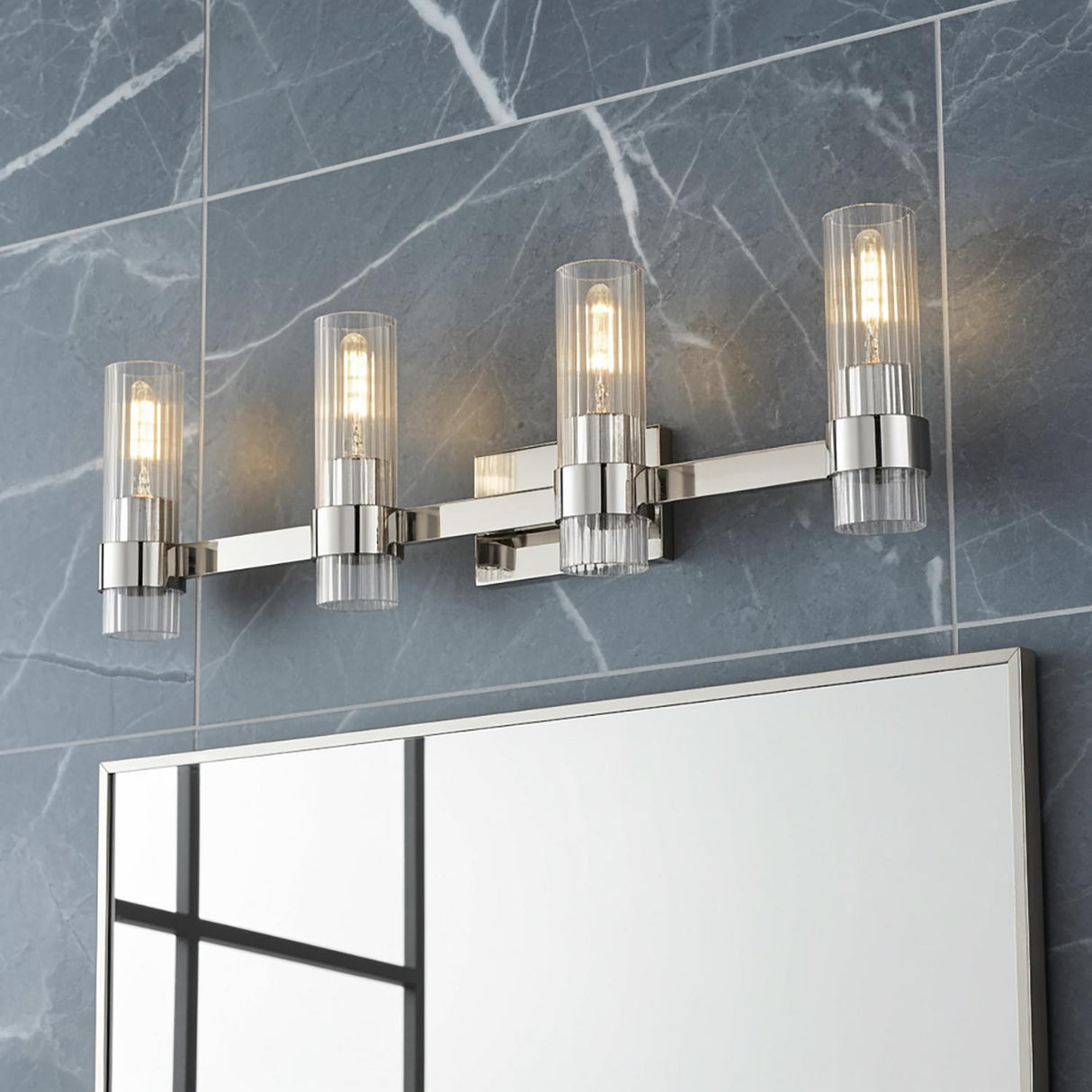 Barclay 4 Light Vanity, Polished Nickel