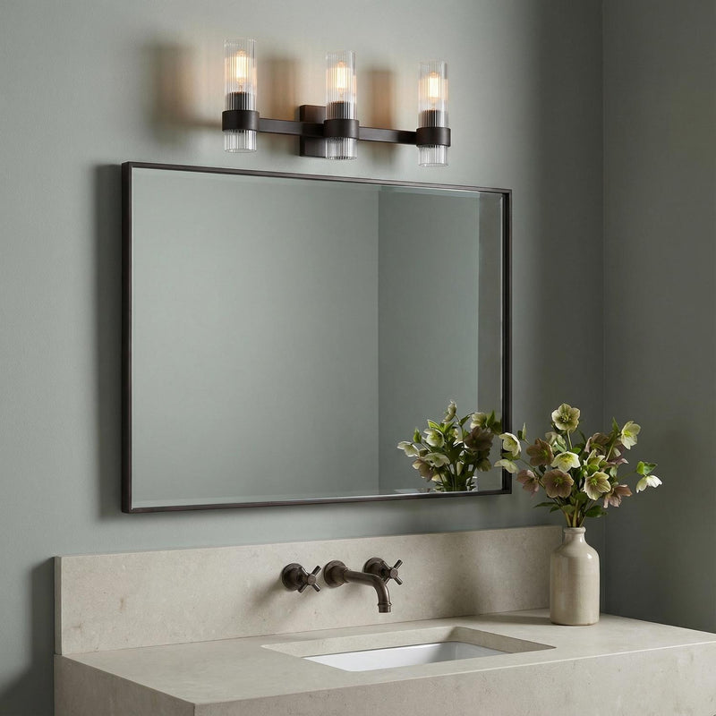 Barclay 3 Light Vanity, Aged Iron
