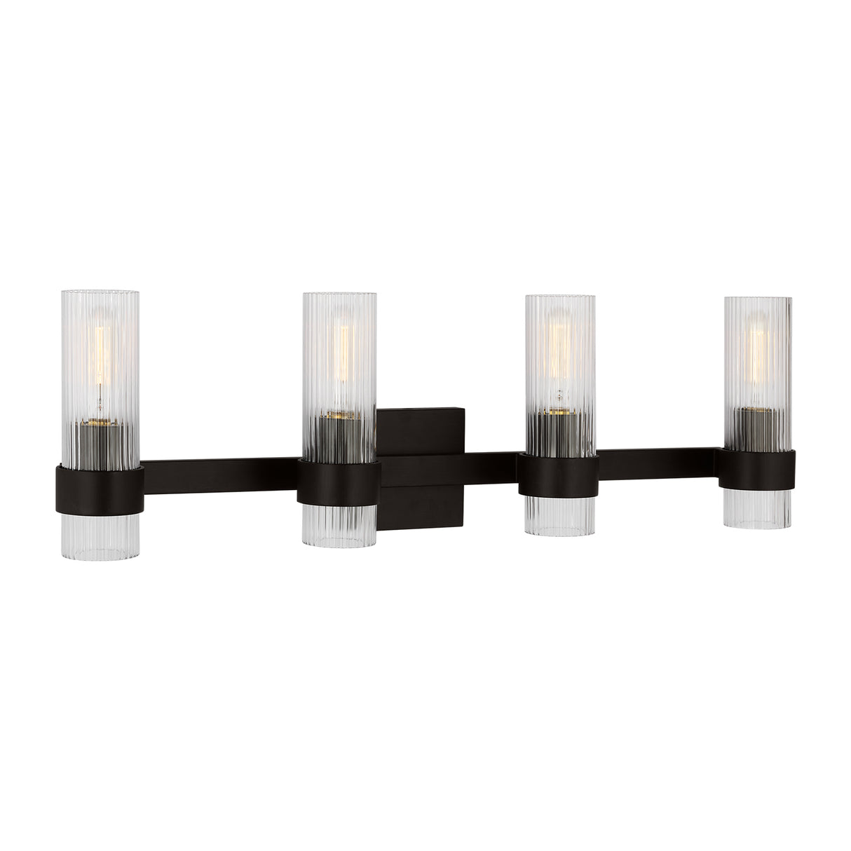 Barclay 4 Light Vanity, Aged Iron