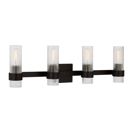Barclay 4 Light Vanity, Aged Iron