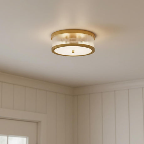 Barclay Flush Mount 14", Modern Brass