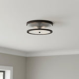 Barclay Flush Mount 14", Aged Iron