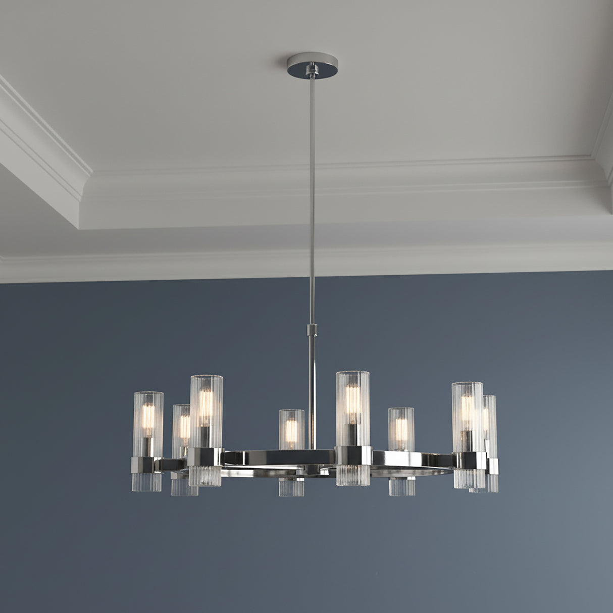 Barclay Medium Chandelier 33" for Modern home with Blue walls