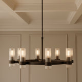 Barclay Medium Chandelier 33" for Modern home with Beige walls
