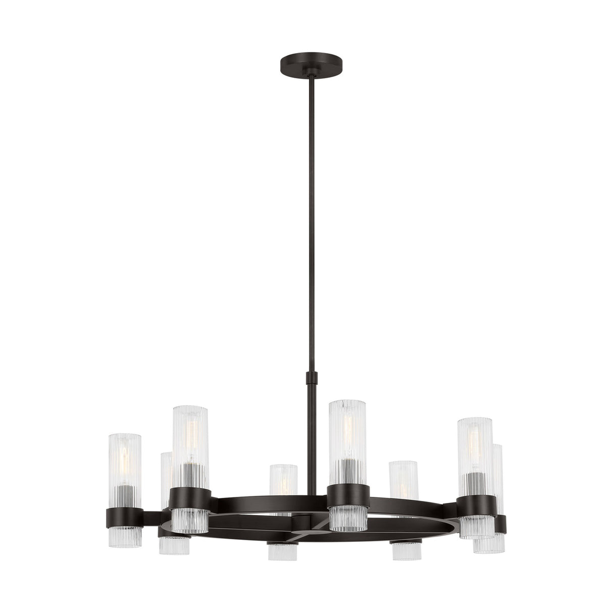 Barclay Medium Chandelier 33", Aged Iron