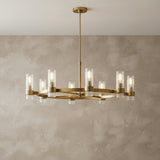 Barclay Large Chandelier 42" for Modern home with Warm Beige Textured Walls