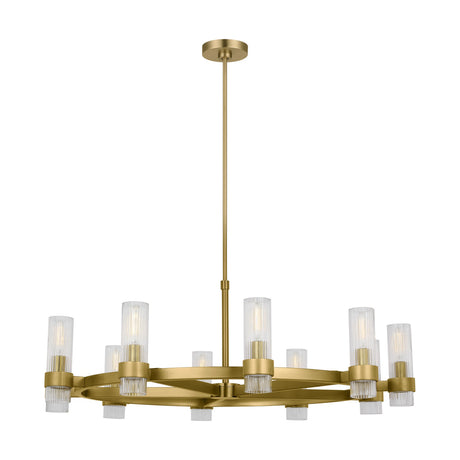 Barclay Large Chandelier 42", Modern Brass