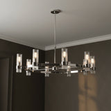 Barclay Large Chandelier 42" for Modern home with Dark Gray Wallpaper