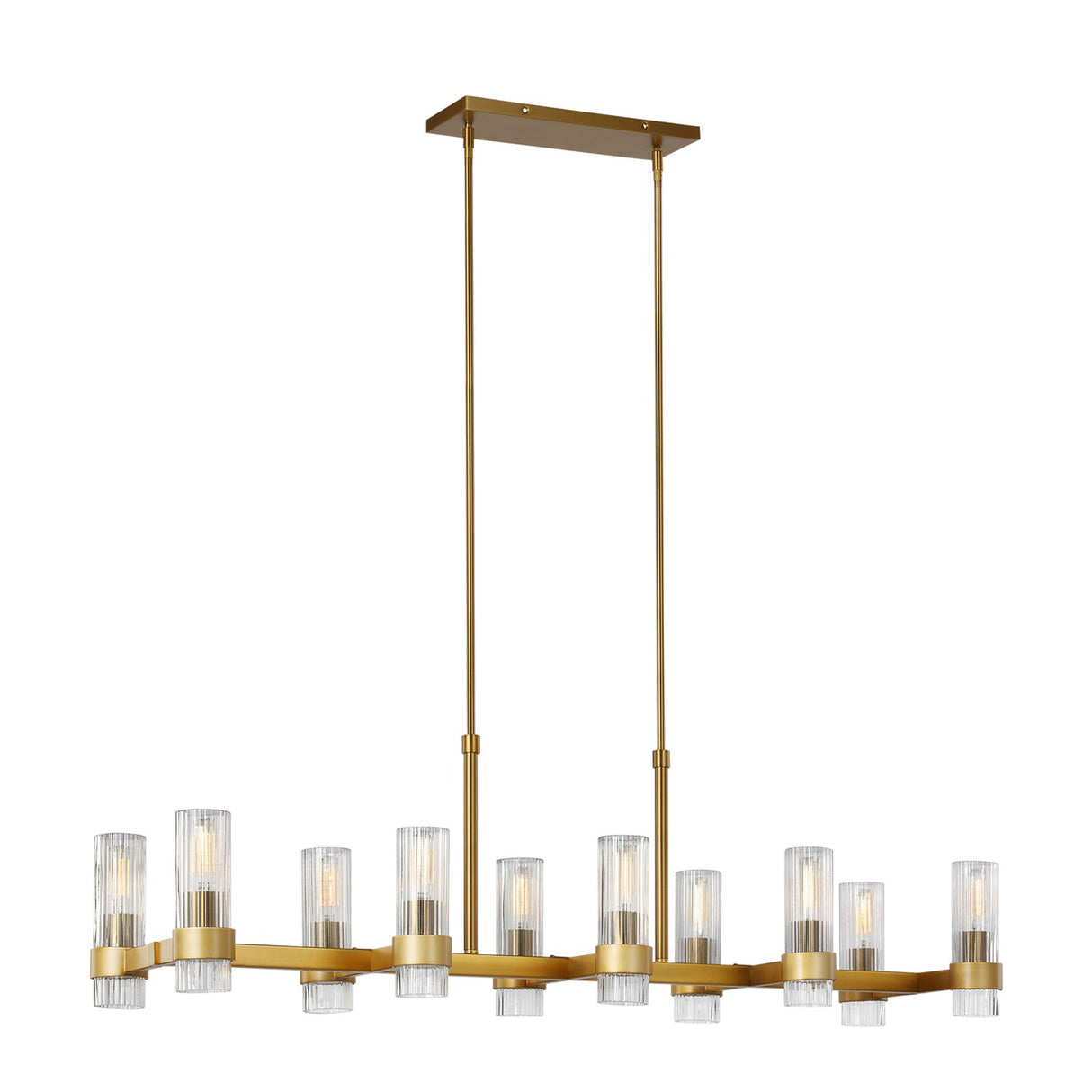 Barclay Linear Chandelier 50", Modern Brass