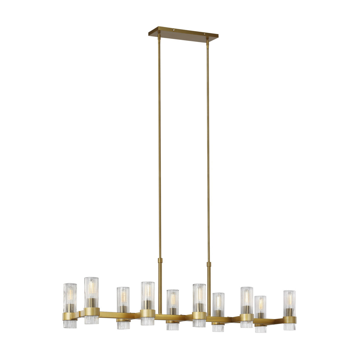 Barclay Linear Chandelier 50", Modern Brass