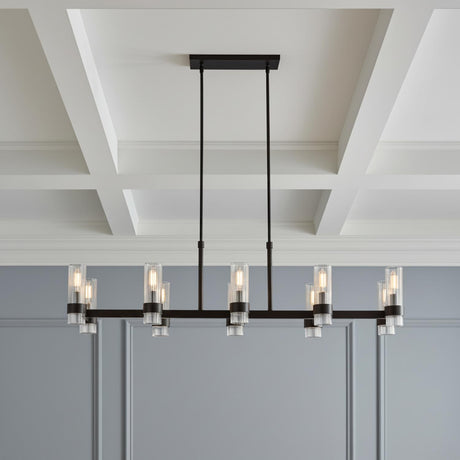 Barclay Linear Chandelier 50", Aged Iron