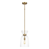 Matilda Small Pendant 9", Modern Brass and Clear Glass