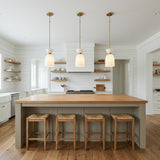 Matilda Small Pendant 9", Modern Brass and Milk Glass