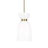 Matilda Small Pendant 9", Modern Brass and Milk Glass
