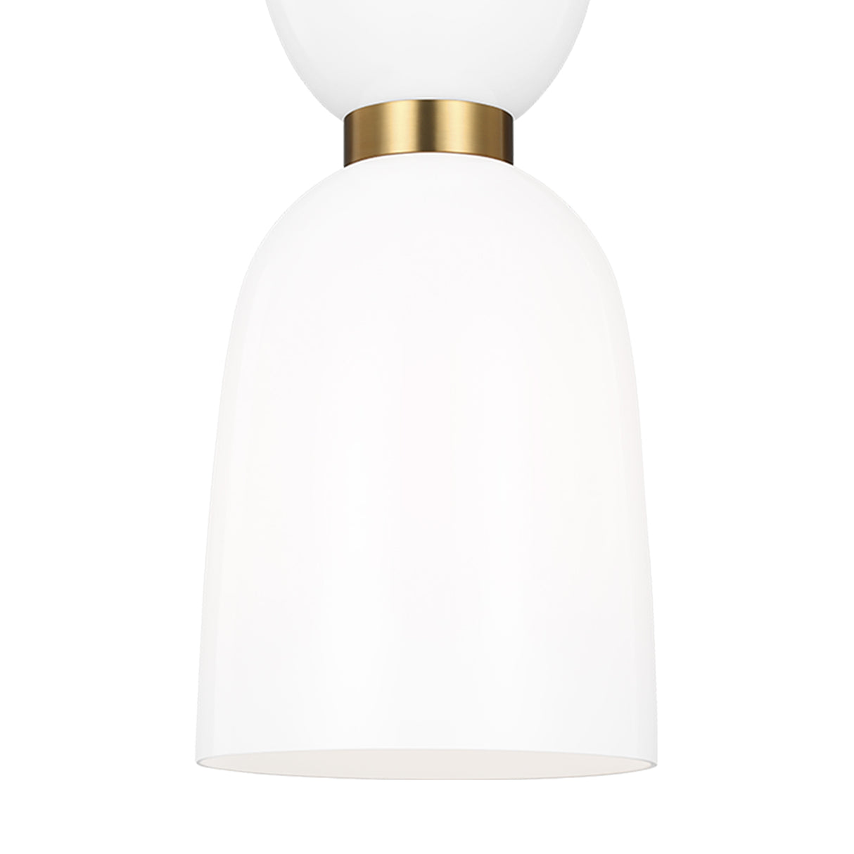Matilda Small Pendant 9", Modern Brass and Milk Glass