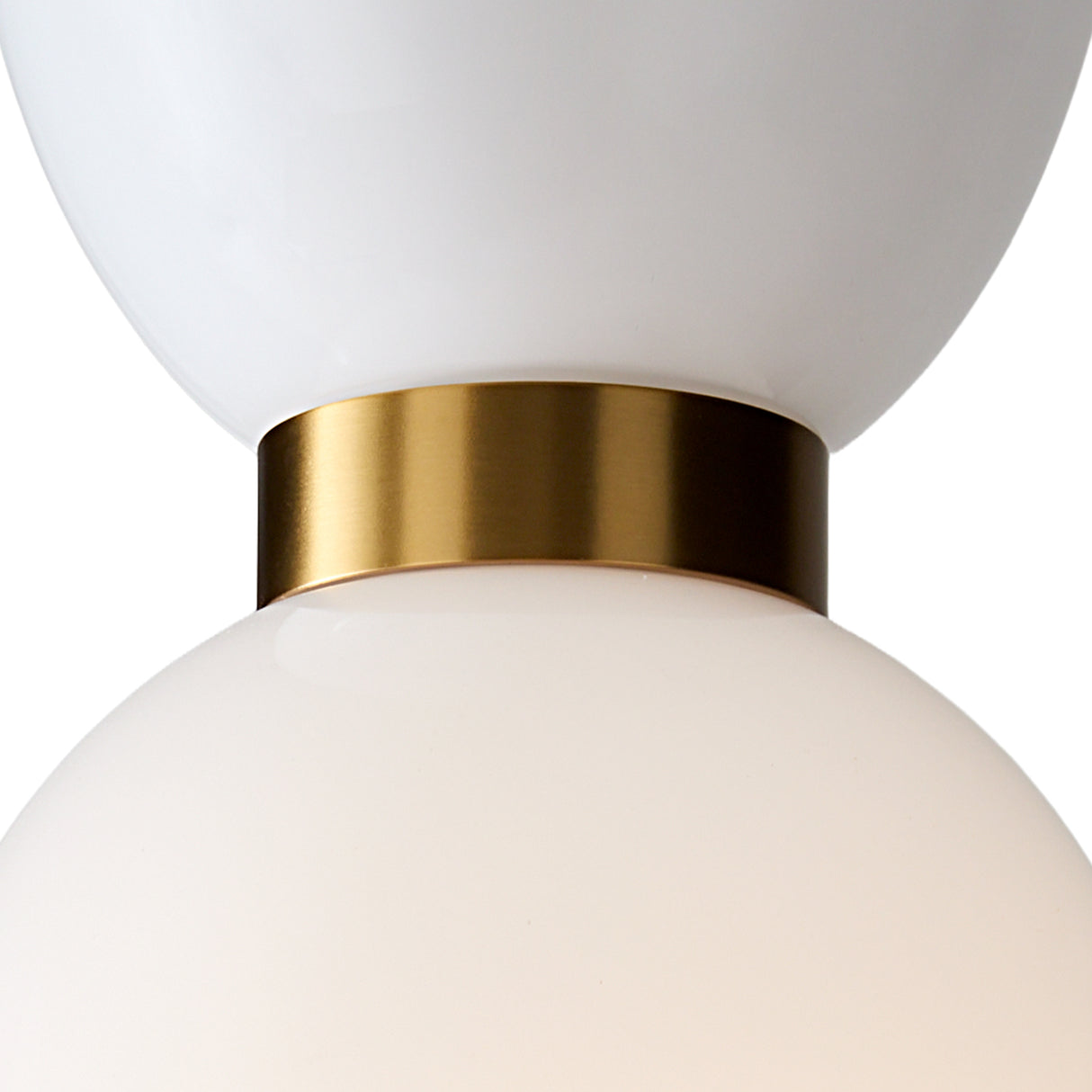 Matilda Small Pendant 9", Modern Brass and Milk Glass