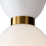Matilda Small Pendant 9", Modern Brass and Milk Glass