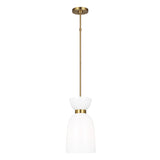Matilda Small Pendant 9", Modern Brass and Milk Glass