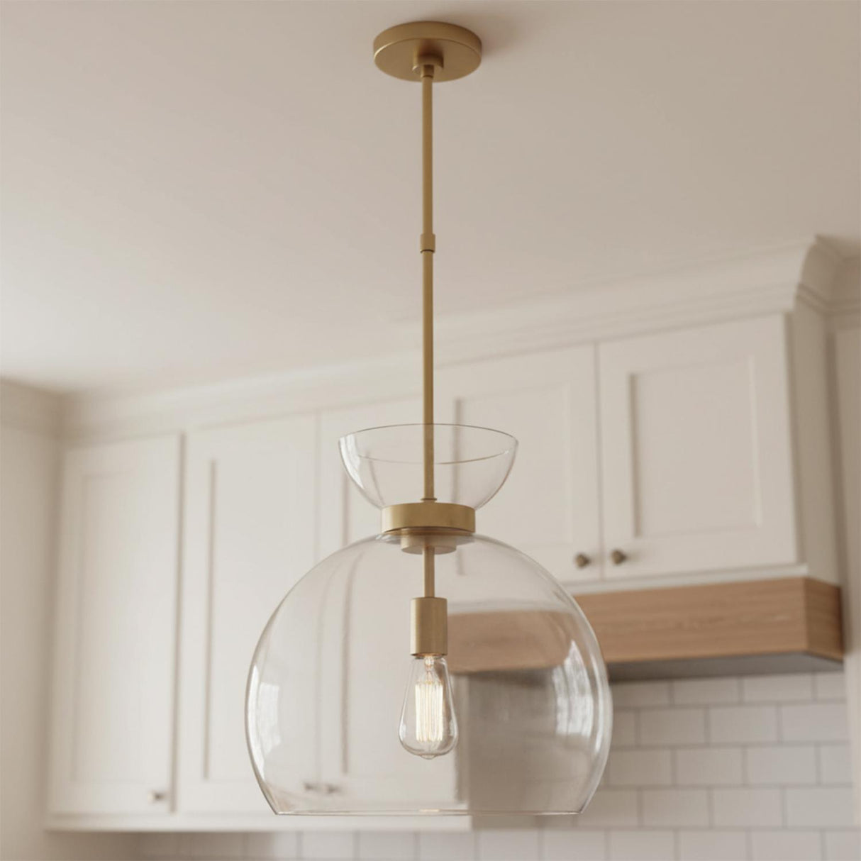 Matilda Medium Pendant 16" for Modern Farmhouse home with White Siding