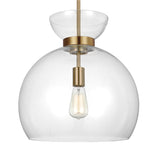 Matilda Medium Pendant 16", Modern Brass and Clear Glass