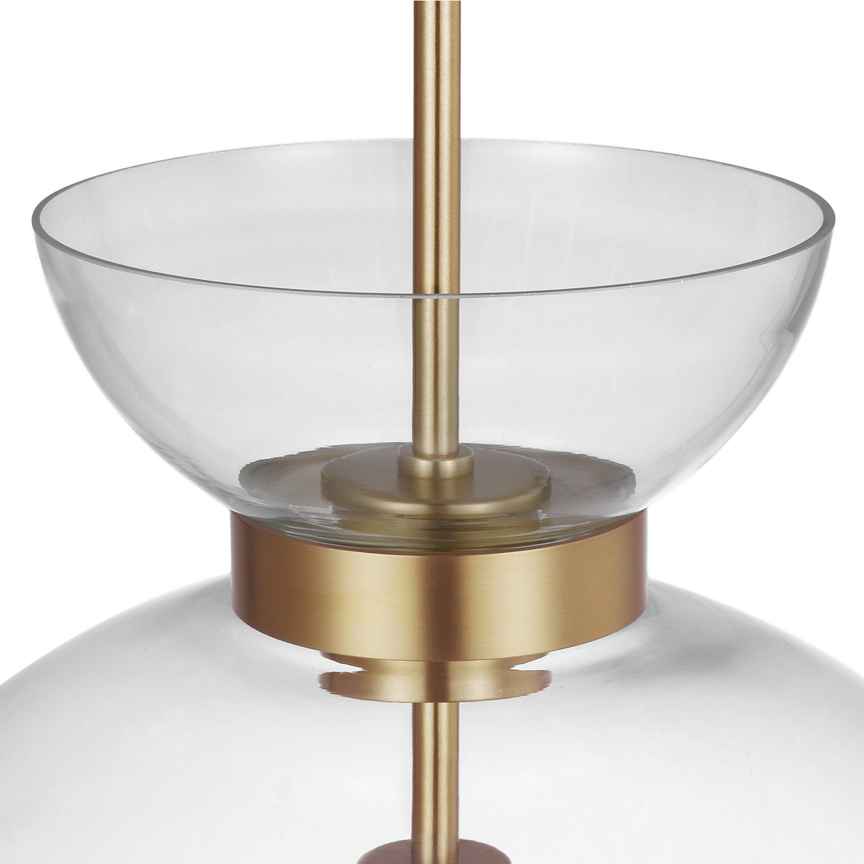 Matilda Medium Pendant 16", Modern Brass and Clear Glass