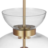 Matilda Medium Pendant 16", Modern Brass and Clear Glass