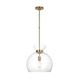 Matilda Medium Pendant 16", Modern Brass and Clear Glass