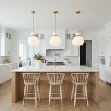 Matilda Medium Pendant 16", Modern Brass and Milk Glass