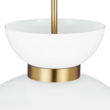 Matilda Medium Pendant 16", Modern Brass and Milk Glass