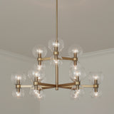 Matilda Medium Two-Tier Chandelier 36" for Modern home with White Walls