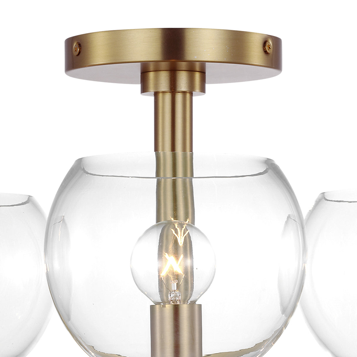 Matilda Semi-Flush 20", Modern Brass and Clear Glass