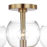 Matilda Semi-Flush 20", Modern Brass and Clear Glass