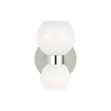 Matilda Wall Sconce 8", Polished Nickel and Milk Glass