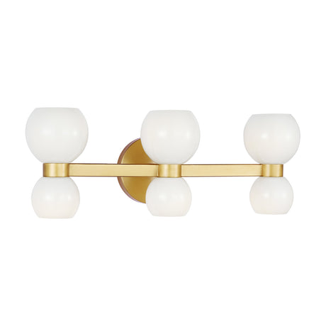 Matilda 3 Light Vanity, Modern Brass and Milk Glass