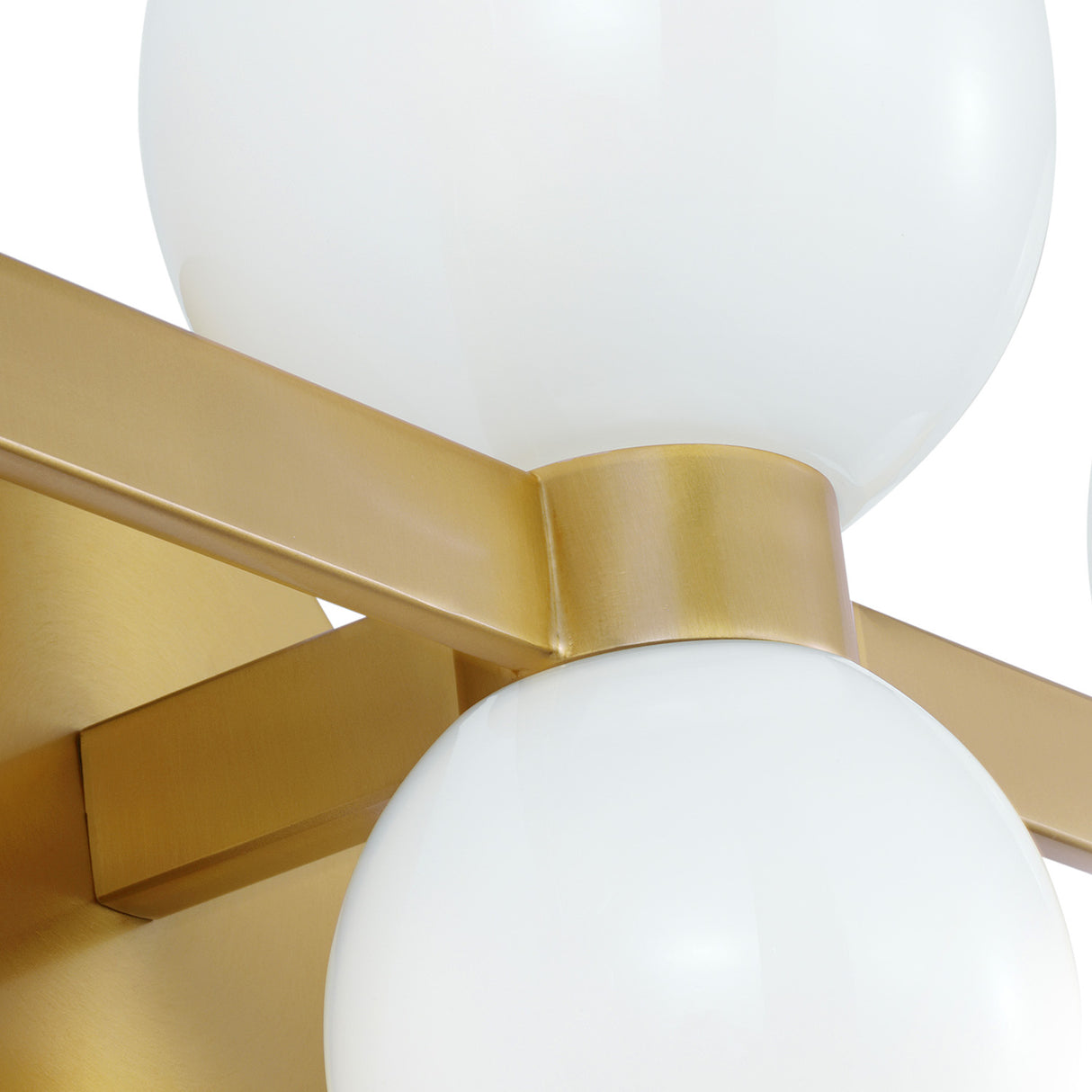 Matilda 3 Light Vanity, Modern Brass and Milk Glass