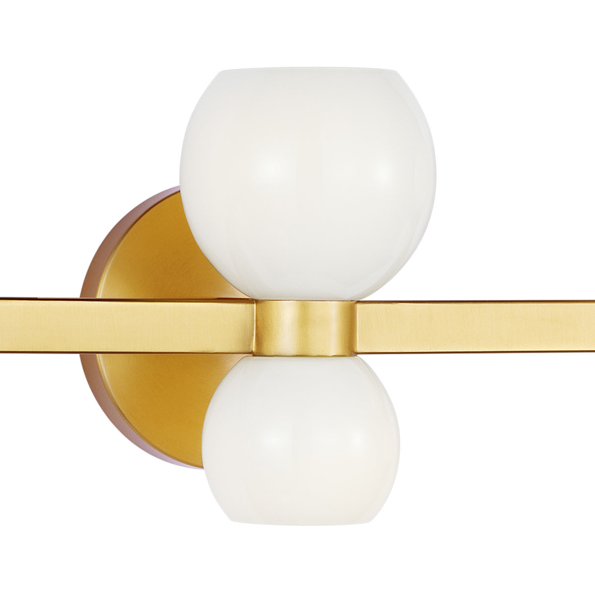 Matilda 3 Light Vanity, Modern Brass and Milk Glass