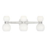 Matilda 3 Light Vanity, Polished Nickel and Milk Glass