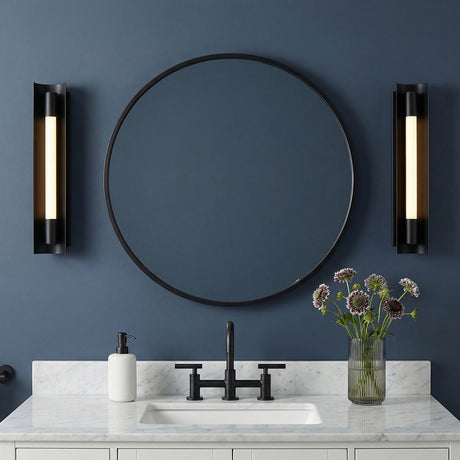 Robin Small LED Vanity 17" for Modern home with Dark Blue Walls