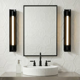 Robin Medium LED Vanity 22" Matte Black for Modern home with White Hexagonal Tile