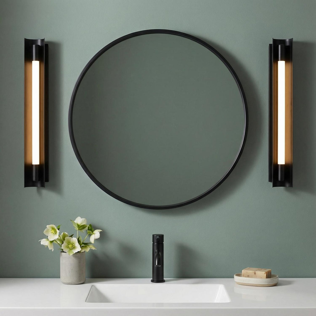 Robin Medium LED Vanity 22", Matte Black