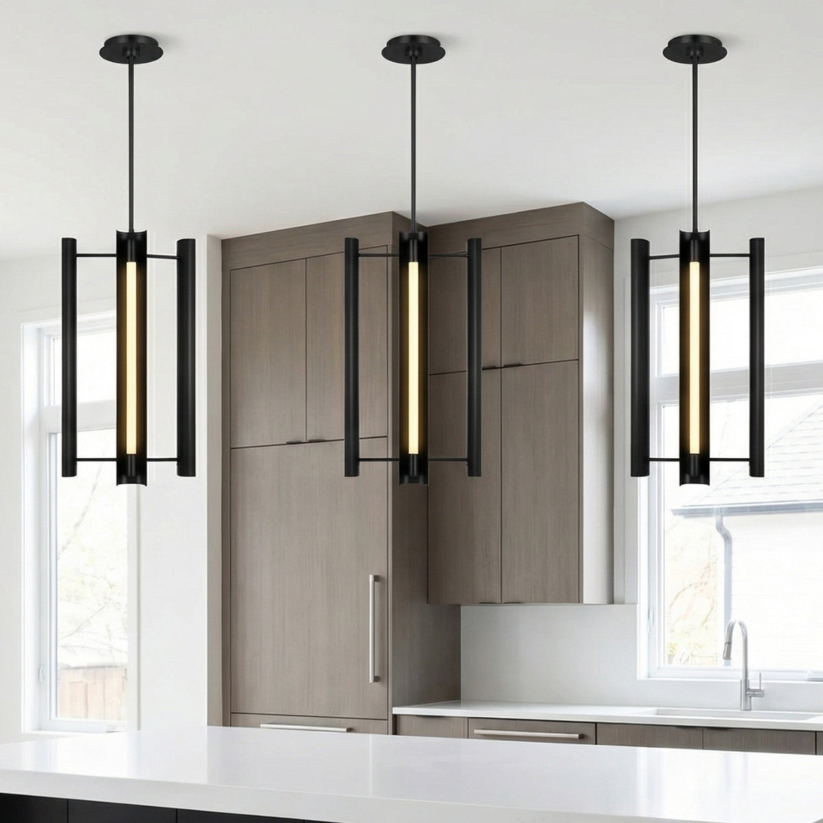 Robin 4 Light LED Pendant 16" for Modern home with Wood Cabinetry