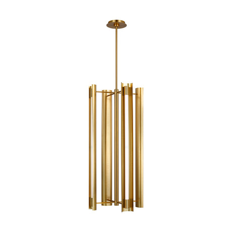 Robin Elongated 4 Light LED Pendant 16", Modern Brass