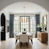 Robin 6 Light LED Chandelier 36", Modern Brass