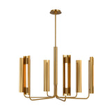 Robin 6 Light LED Chandelier 36", Modern Brass