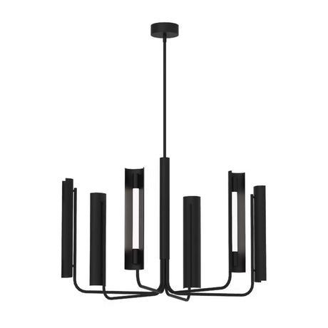 Robin 6 Light LED Chandelier 36", Matte Black