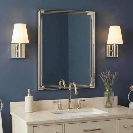 Petra Wall Sconce 11", Polished Nickel and Milk Glass