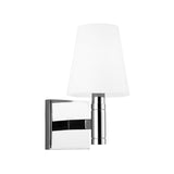 Petra Wall Sconce 11", Polished Nickel and Milk Glass